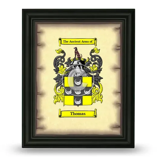 Thomas Coat of Arms Framed - Black