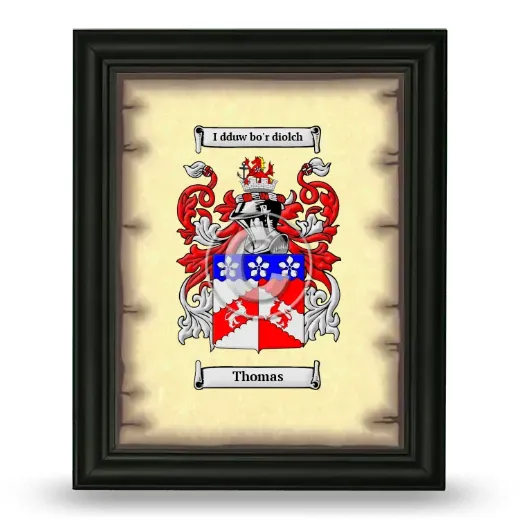Thomas Coat of Arms Framed - Black