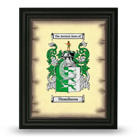 Thomlinson Coat of Arms Framed - Black