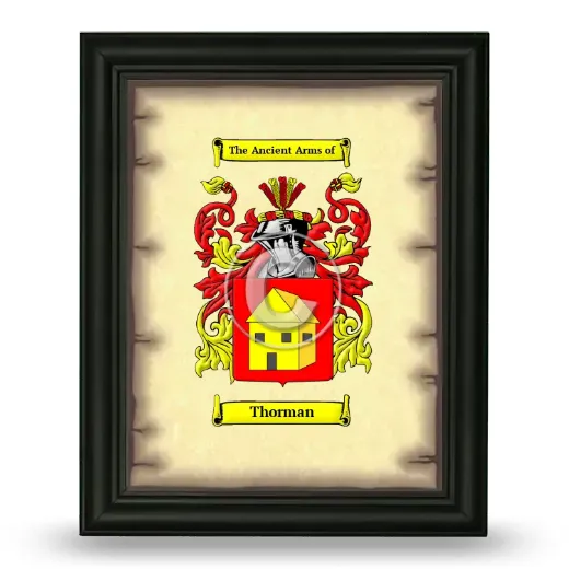 Thorman Coat of Arms Framed - Black