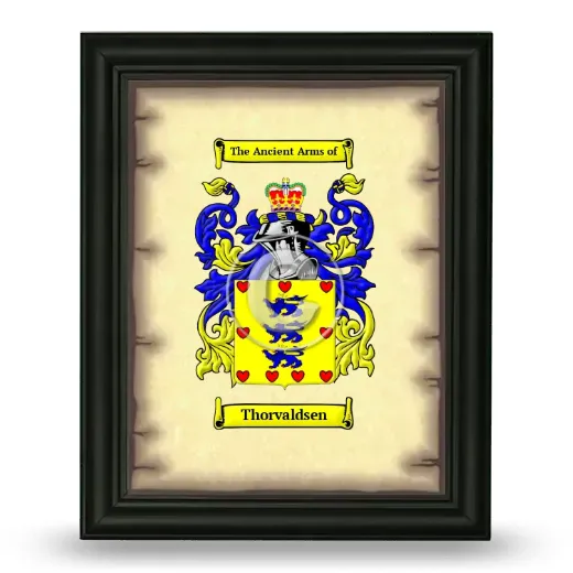 Thorvaldsen Coat of Arms Framed - Black