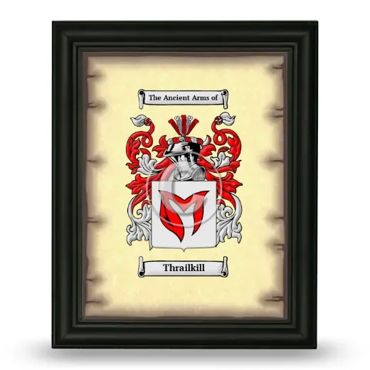Thrailkill Coat of Arms Framed - Black