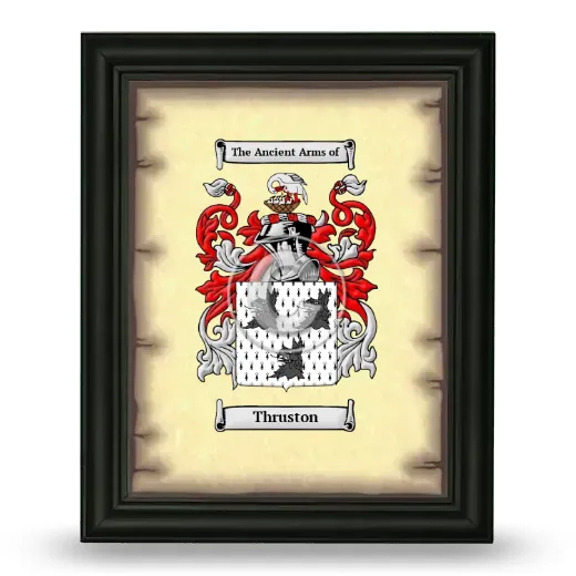 Thruston Coat of Arms Framed - Black