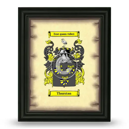 Thurstan Coat of Arms Framed - Black