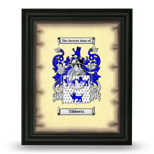 Tibbetts Coat of Arms Framed - Black