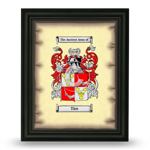 Tice Coat of Arms Framed - Black