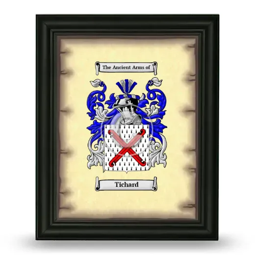 Tichard Coat of Arms Framed - Black