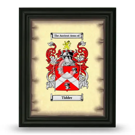 Tidder Coat of Arms Framed - Black