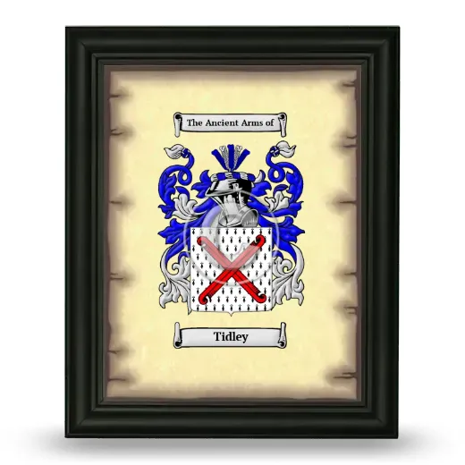 Tidley Coat of Arms Framed - Black
