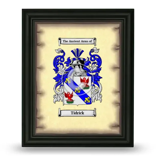 Tidrick Coat of Arms Framed - Black