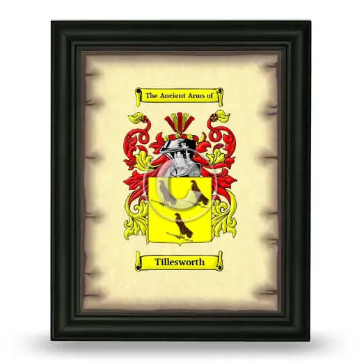 Tillesworth Coat of Arms Framed - Black