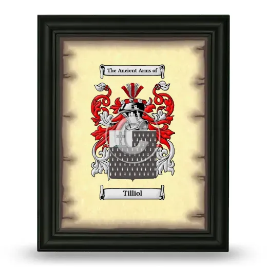 Tilliol Coat of Arms Framed - Black