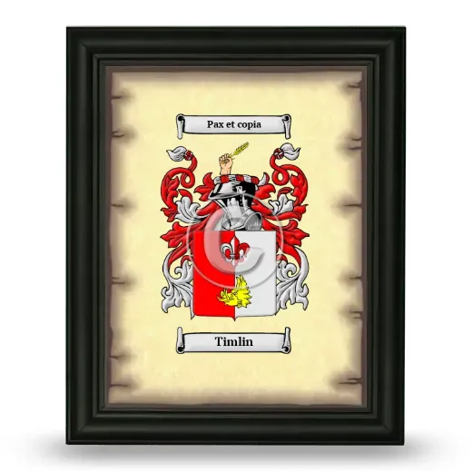 Timlin Coat of Arms Framed - Black
