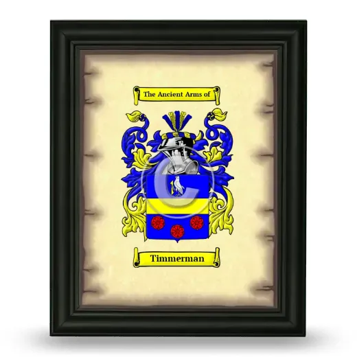 Timmerman Coat of Arms Framed - Black