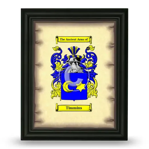 Timmins Coat of Arms Framed - Black