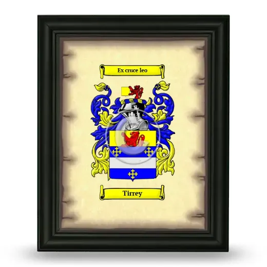 Tirrey Coat of Arms Framed - Black