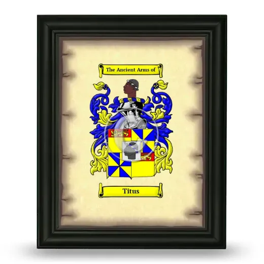 Titus Coat of Arms Framed - Black
