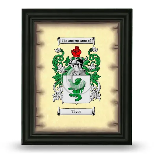 Tives Coat of Arms Framed - Black