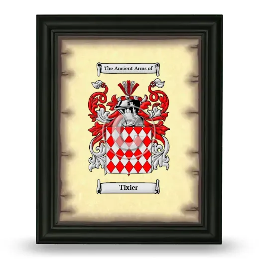 Tixier Coat of Arms Framed - Black