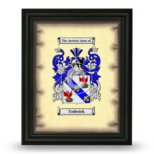 Toderick Coat of Arms Framed - Black