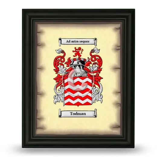 Todman Coat of Arms Framed - Black