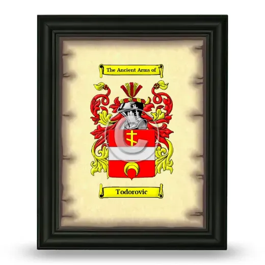 Todorovic Coat of Arms Framed - Black