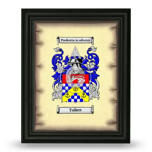 Tollett Coat of Arms Framed - Black