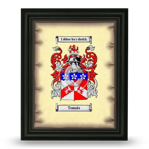 Tomás Coat of Arms Framed - Black