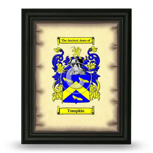Tompkin Coat of Arms Framed - Black