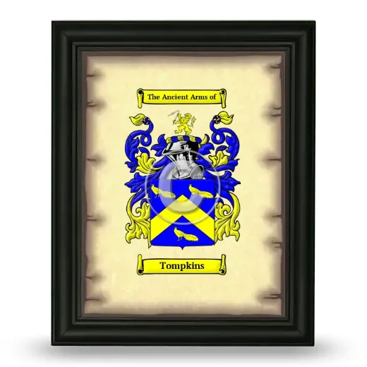 Tompkins Coat of Arms Framed - Black