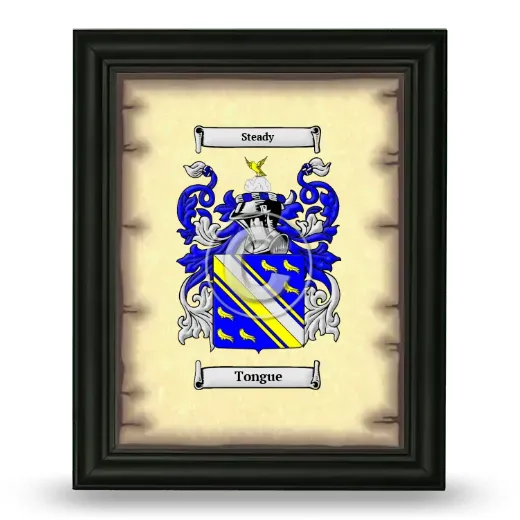 Tongue Coat of Arms Framed - Black