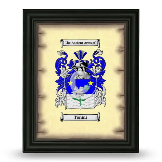 Tonini Coat of Arms Framed - Black