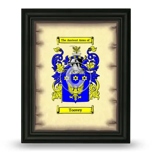 Toovey Coat of Arms Framed - Black