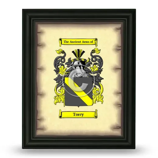 Torcy Coat of Arms Framed - Black