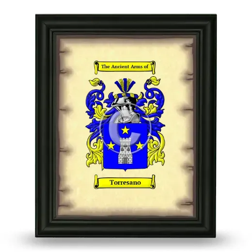 Torresano Coat of Arms Framed - Black