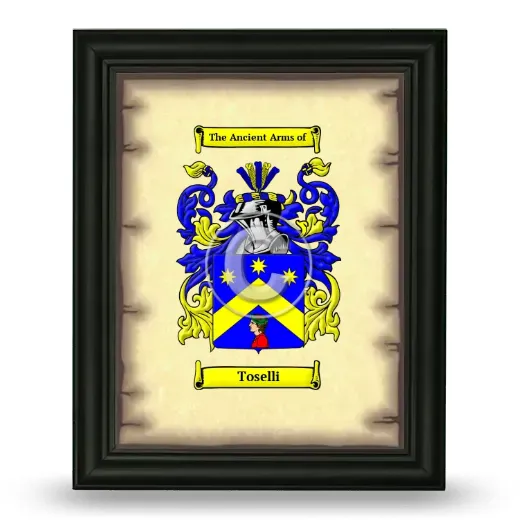 Toselli Coat of Arms Framed - Black
