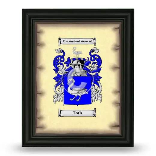 Toth Coat of Arms Framed - Black