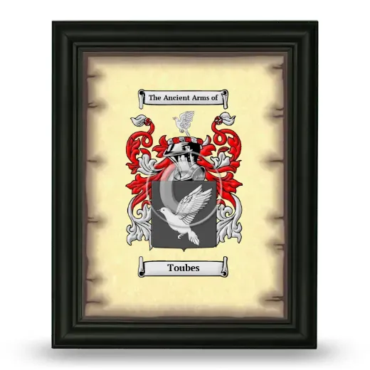 Toubes Coat of Arms Framed - Black