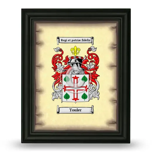 Touler Coat of Arms Framed - Black