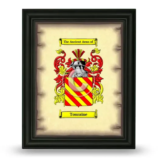 Touraine Coat of Arms Framed - Black