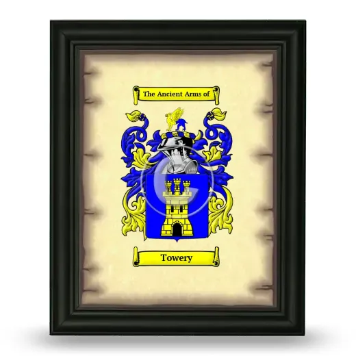 Towery Coat of Arms Framed - Black