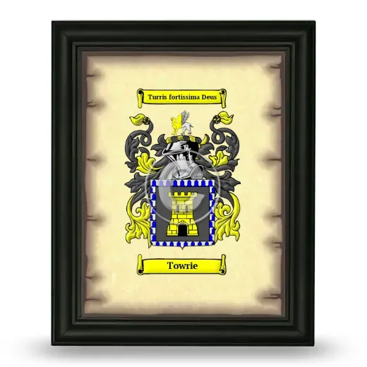 Towrie Coat of Arms Framed - Black