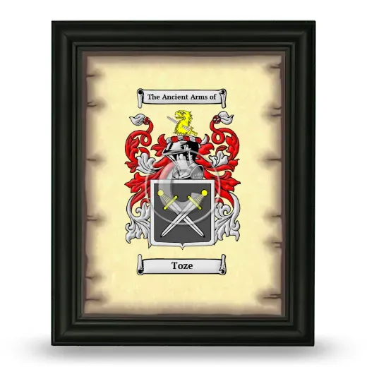 Toze Coat of Arms Framed - Black