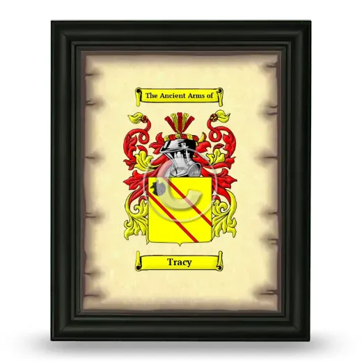 Tracy Coat of Arms Framed - Black
