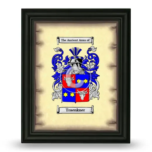 Traenkner Coat of Arms Framed - Black