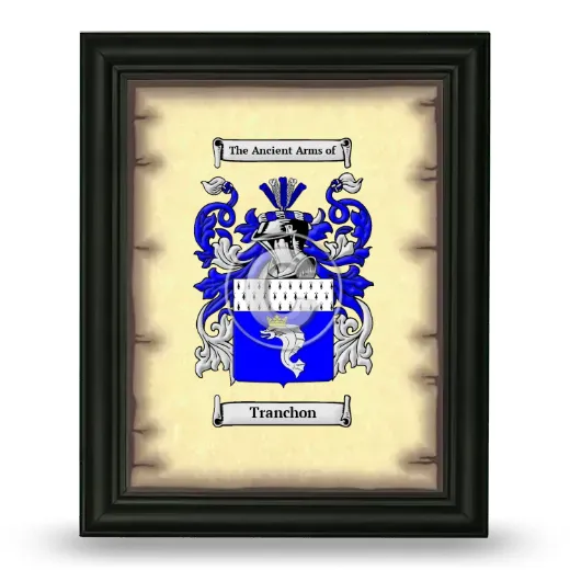 Tranchon Coat of Arms Framed - Black