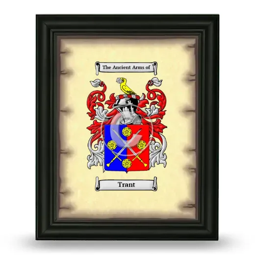 Trant Coat of Arms Framed - Black