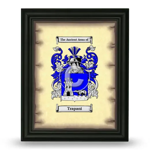 Trapani Coat of Arms Framed - Black