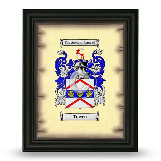 Traven Coat of Arms Framed - Black