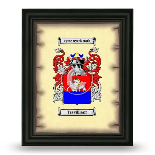 Travilliant Coat of Arms Framed - Black